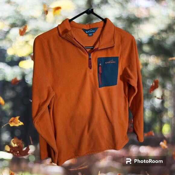 Eddie Bauer 1/4 Zip Boy's‎ Size L Orange (X8) - Picture 1 of 2